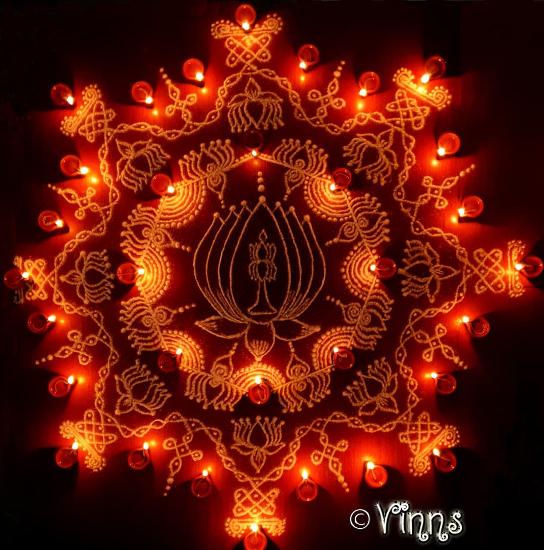 Lotus Vilakku Kolam || Margazhi || Karthigai deepam