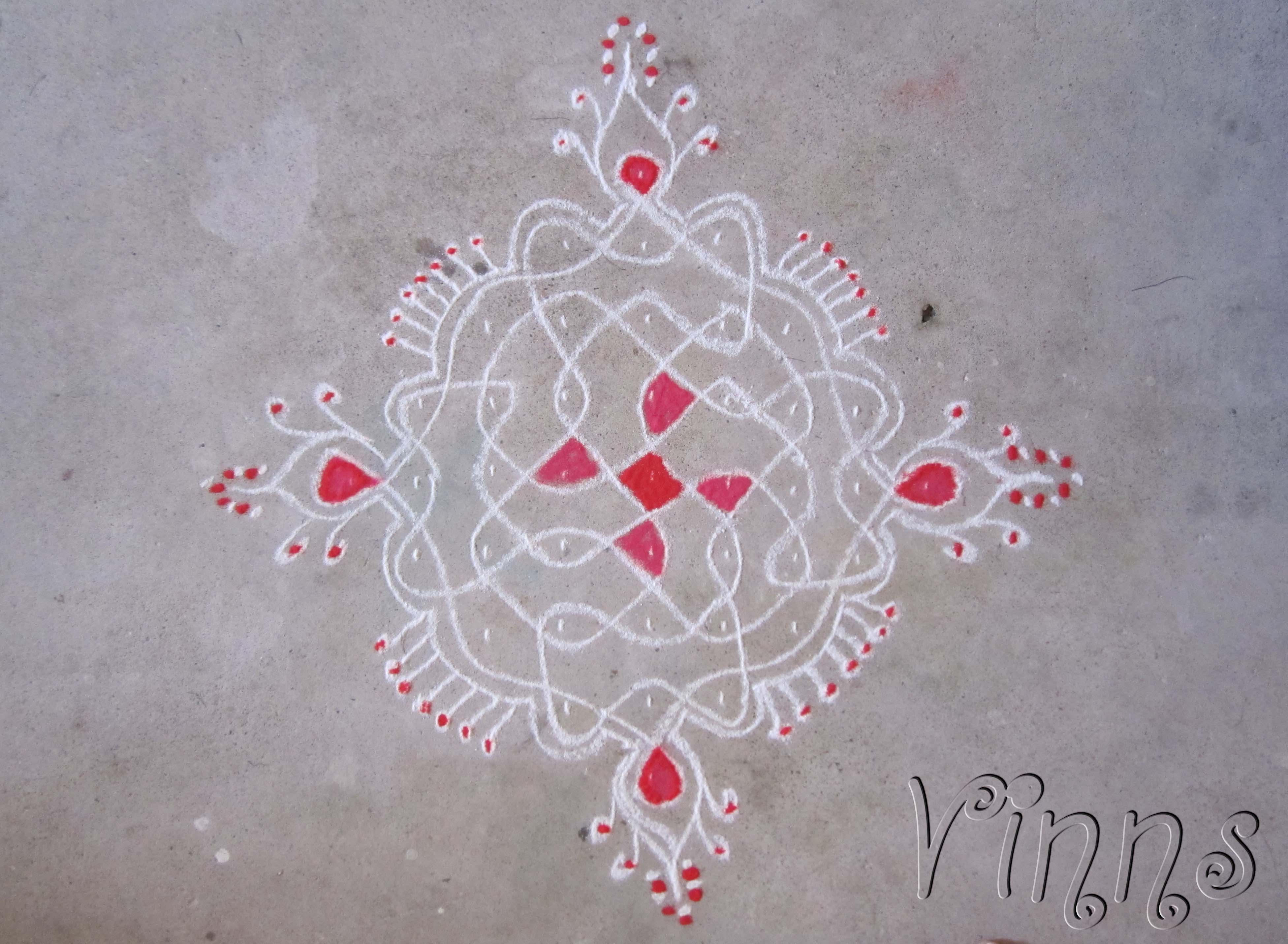 9 Dots Sikku Kolam || Simple Mellika Muggulu || Small Rangoli