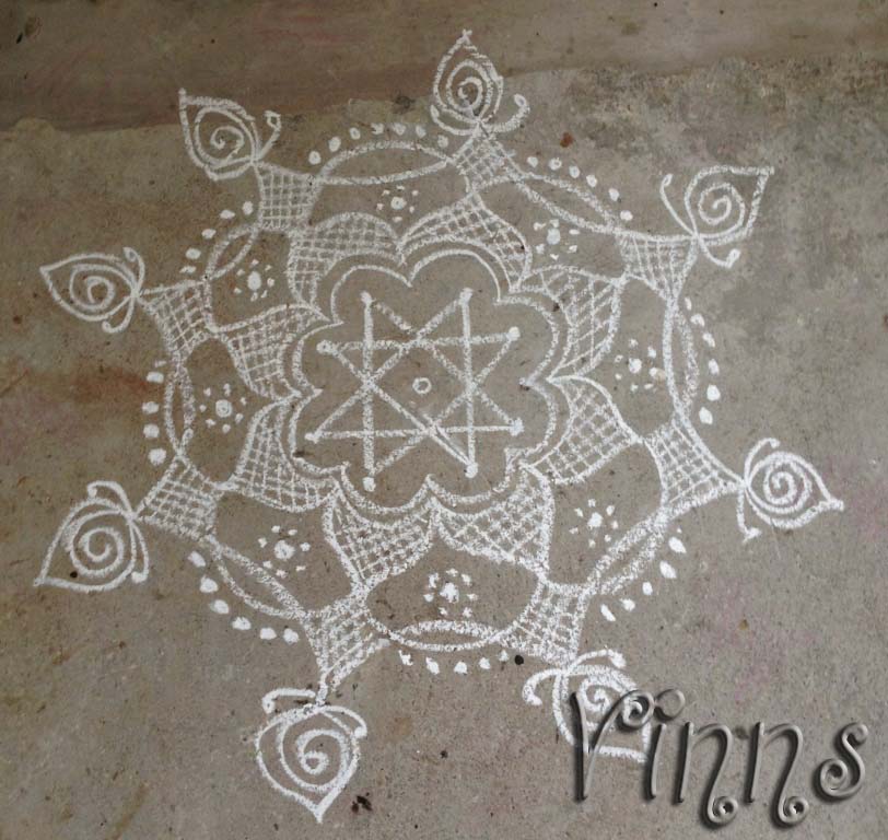 Star kolam frehand kolam natchathiram