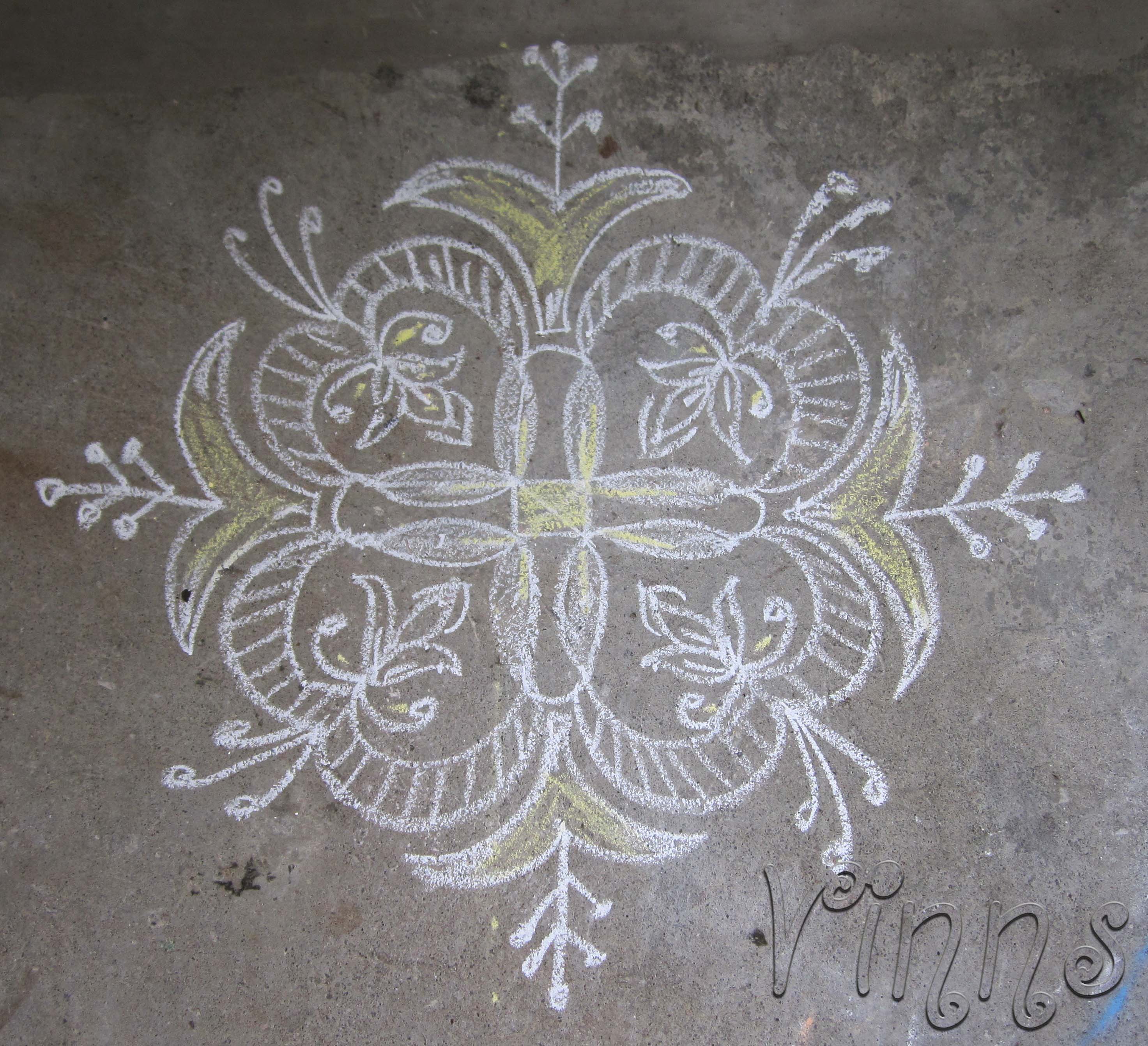 Line kolam dot kolam