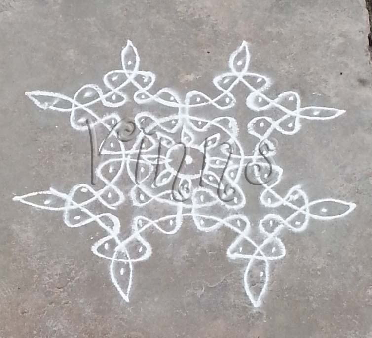 6 Dots sikku kolam small sikku kolam