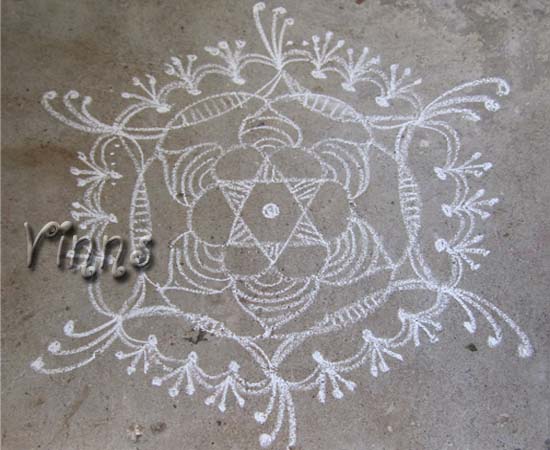Star rangoli Freehand natchathiram kolam