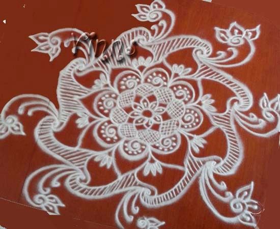Chukkala leni muggulu Small daily dotless kolam