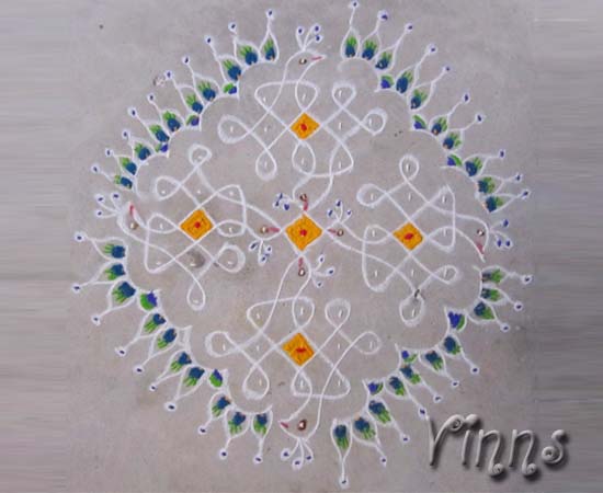 Mugullu, Rangavalli, rangavallika, small chikku kolam, dot koalm