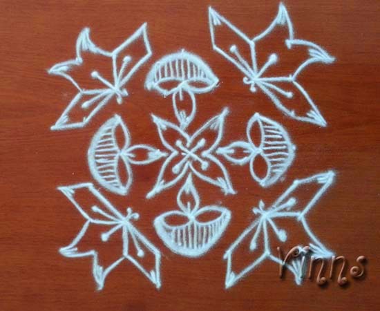 diya, muggulu, rangavallika, small kolam