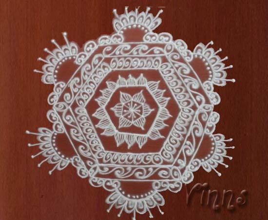 Muggulu, rangavalli, rangoli, big kolam, dotless kolam