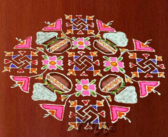sankranthi muggulu, rangavalli, rangavallika, pongal pot kolam
