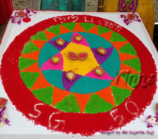 mugullu, round kolam, rangoli