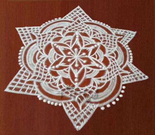chukkala leni muggulu, rangoli, white rangoli, rangavalli