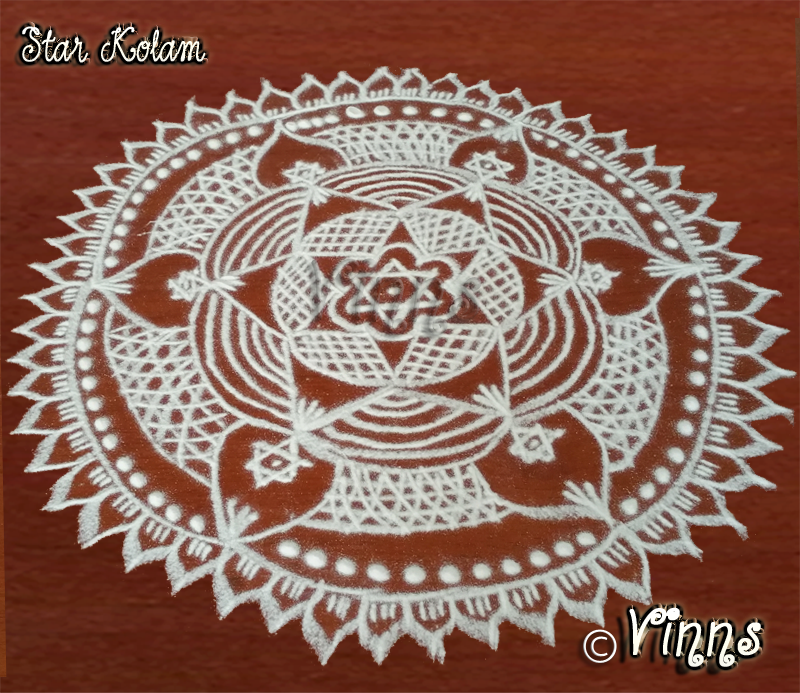interlaced, intermediate muggulu, rangavallika, rangoli, round rangoli