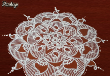 Paisley Rangoli – 3 Mango design, fabric design, big kolam