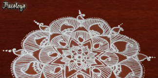 Mango design, fabric design, big kolam
