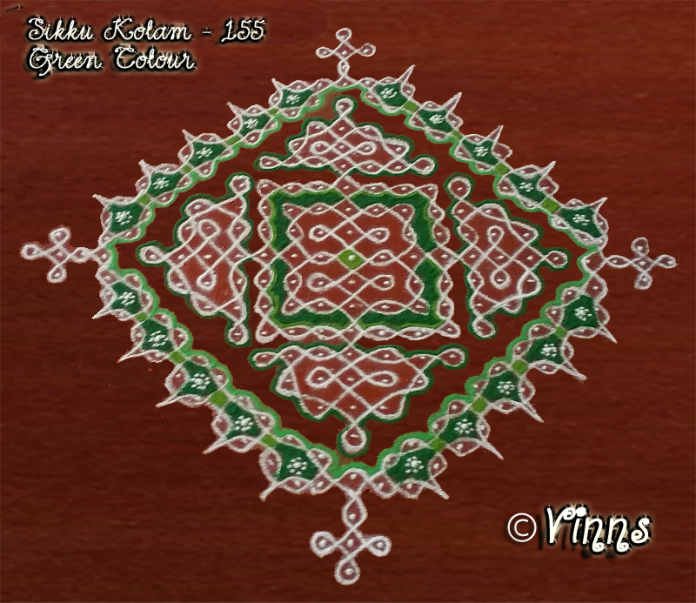 green colou. sikku, chikku, tippudu muggulu, rangavalli