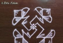 6 dots Swasthik Kolam || 6×6 Swasthika Muggulu || Rangoli swathika kolam, swasthik, small kolams, daily kolams