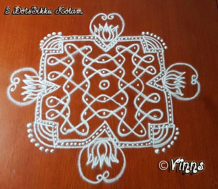 lotus kolam, simple kolam, small kolam, tippudu kolam