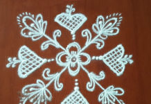 7 Dots Flower Kolam || Chukkala Pushpam Muggulu || 7×7 Small Rangoli 7 Dots Flower Kolam, Chukkala Pushpam Muggulu