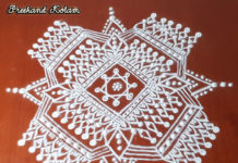 New design Freehand kolam || Innovative Padi kolam || White Muggulu padikolam, freehand kolam