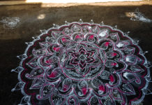 Big Round Margazhi Kolam || Rangoli in White dotless, muggulu, rangoli, big kolam
