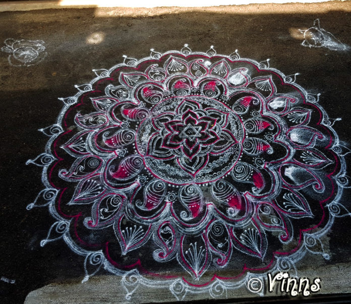 dotless, muggulu, rangoli, big kolam
