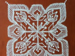 15 dots Flower Kolam || 15 புள்ளி பூக்கோலம் || Flower Rangoli for Beginners