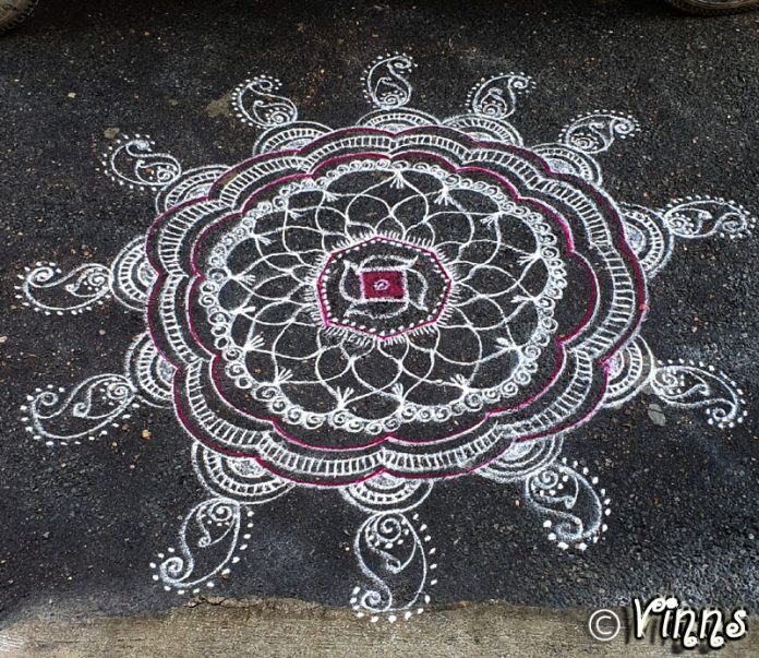 pin_kolAM_FREEHAND big kolam, muggulu, rangoli
