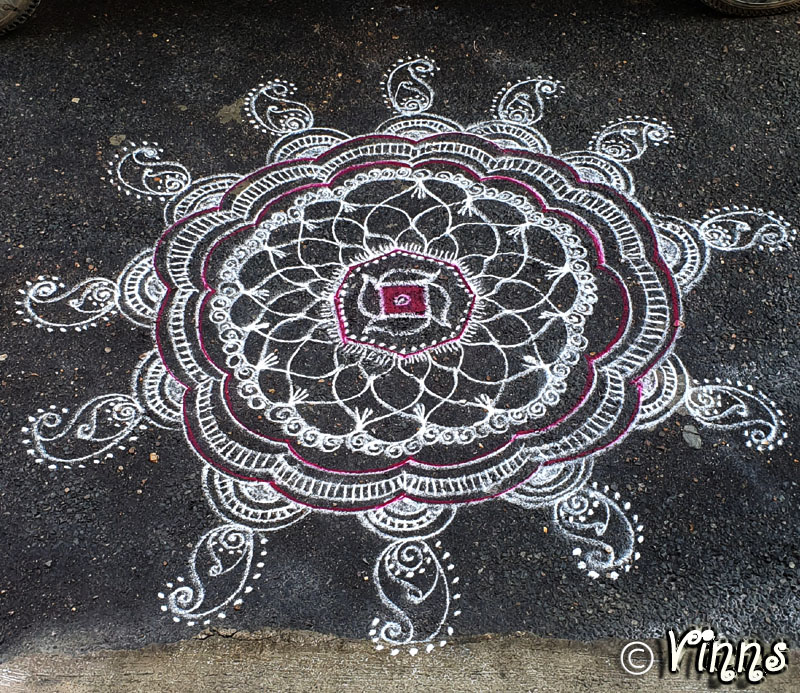 big kolam, muggulu, rangoli