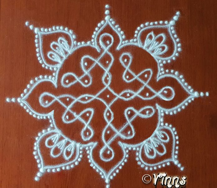 SMALL KOLAM, brahma mudi kolam, brahma mudichi kolam, daily kolam