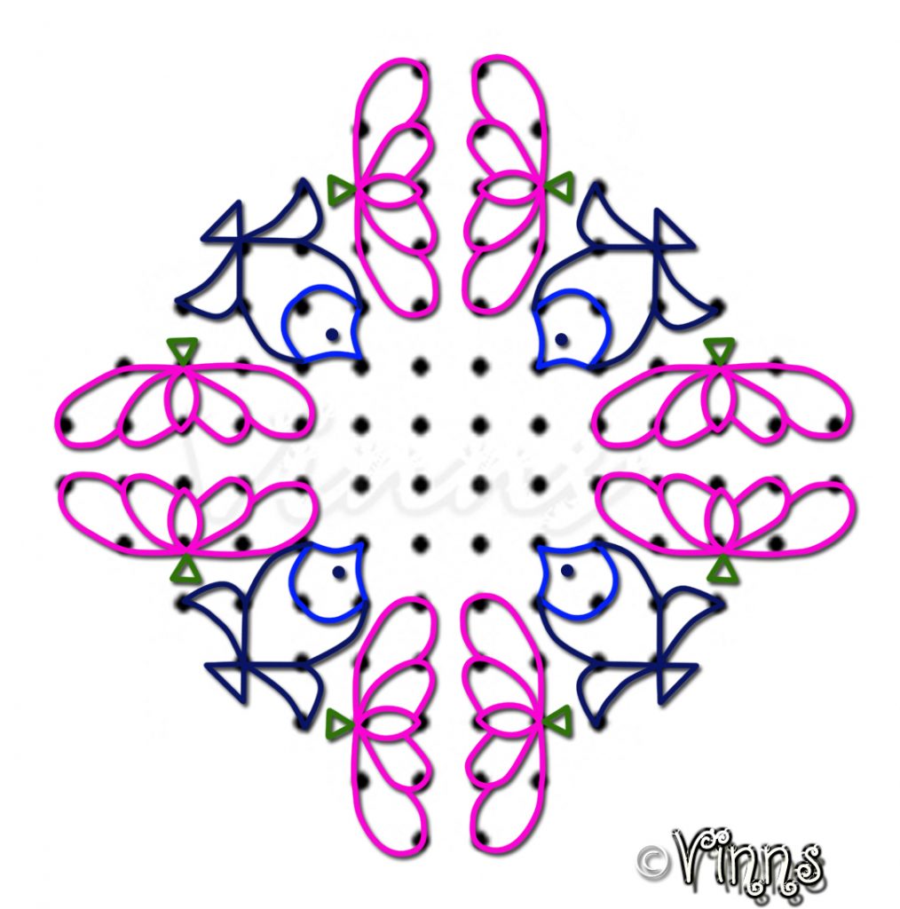 margazhi kolam, 19 dots, big kolam, daily kolam, sikku kolam, chikku kolam, kambi kolam, neli kolam