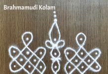 5 Dots Brahmamudi sikku Kolam brahmamudichi kolam, brahma mudi kolam, small kolam, simple rangoli, easy rangoli, simple kolam, sikku kolam, new kolam