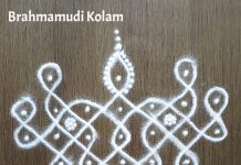 5 Dots Sikku Kolam Brahmamudi kolam Eternal Knot Tippudu brahmamudichi kolam, brahma mudi kolam, small kolam, simple rangoli, easy rangoli, simple kolam, sikku kolam, new kolam