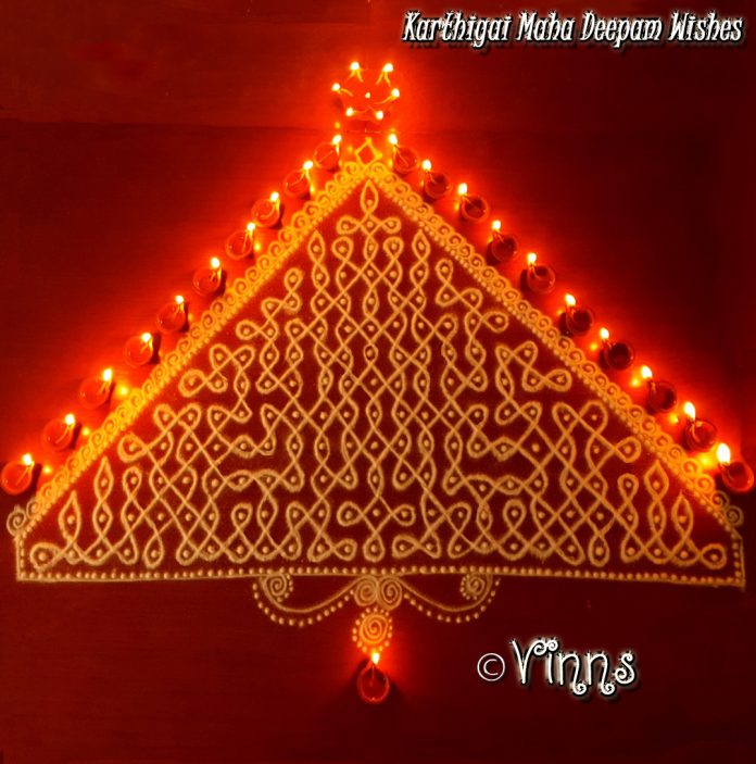 karthiga_maha_deepam_kolam_muggulu karthigai, vilakku kolam, lamps, diya, karthigai month, kaarthigai, maha deepam, thiruvannamalai, margazhi kolam