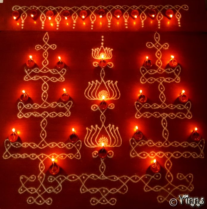 thattuvilakku_karthigai_kolam karthigai, vilakku kolam, lamps, diya, karthigai month, kaarthigai, maha deepam, thiruvannamalai, margazhi kolam