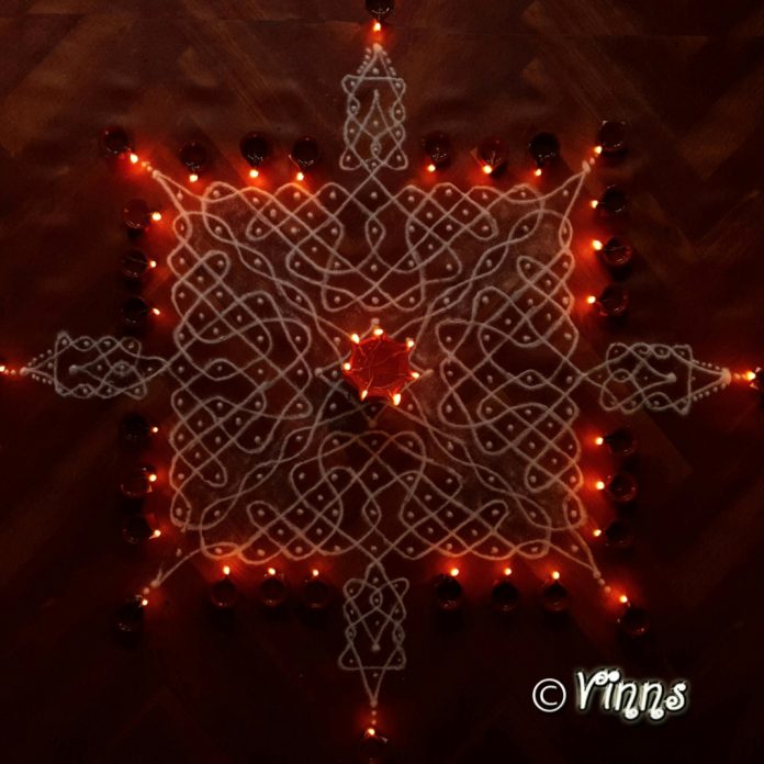 margazhi kolam, big sikku kolam, karthigai, vilakku kolam, lamps, diya, karthigai month, kaarthigai, maha deepam, thiruvannamalai, margazhi kolam