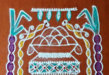 Pongal kolam || pongal Pot Kolam || 11 dots fusion kolam