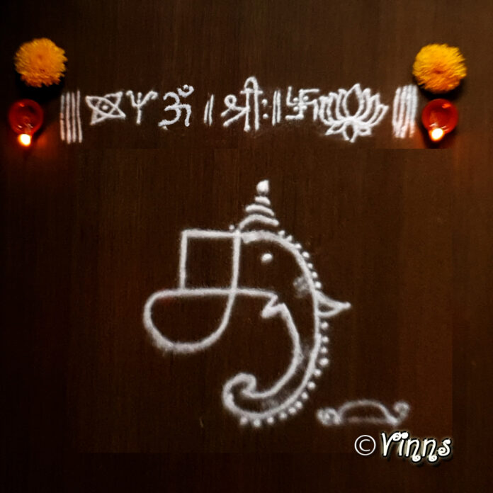 ganapathy, vinayagar, pillaiyar, chathurthi, rangoli , kolam,