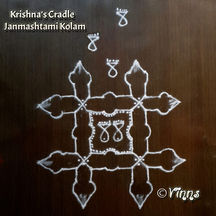Janmashtami Kolam, Krishna Jayanthi Muggulu, Gokulashtami Rangoli