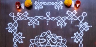 7 dots, sikku kolam, star kolam, daily koalms, new kolasm, simple kolams, simple 7 dots kolam