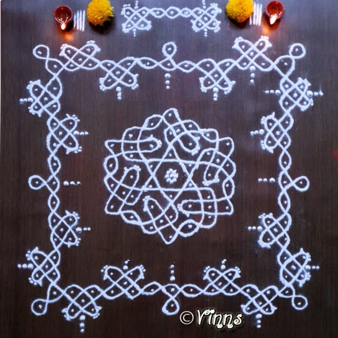 7_dots_sikku_kolam_muggulu_tippudu_rangoli_kambi_neli_alpona_mandana-1 7 dots, sikku kolam, star kolam, daily koalms, new kolasm, simple kolams, simple 7 dots kolam