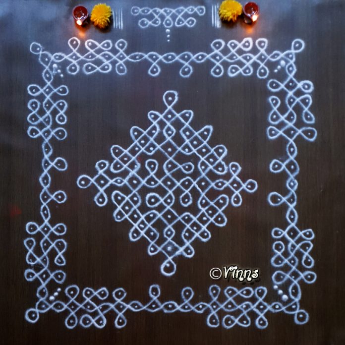 11_dots_sikku_kolam_muggulu_tippudu_line_rangoli
