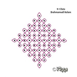 9 dots sikku kolam, brahmamudi, brahmamudichi, eternal knot,