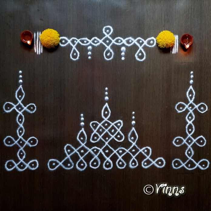 9_dots_sikku_kolam_brahmamudi_trikon_muggulu_rangoli