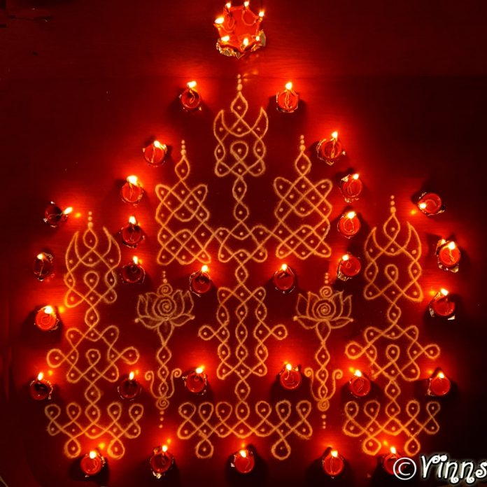 17_dots_sikku_kolam_karthigai_kuthu_vilakku_deepam_muggulu_rangoli-min Karthigai kolam, agal vilakku, vilakku kolam, diya rangoli, margazhi kolam,13 dots, sikku kolam,