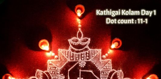 Karthigai Deepa Kolam || 11 dots Swasthik Kolam || Day 1 Muggulu Karthigai kolam, deepa kolam, thirukarthigai, mahadeepam, deepam, kolam, vilakku kolam