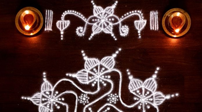 11 dots Parijatha Kodi Kolam || Flower Rangoli Parijatha kodi kolam 11 dots flower kolam