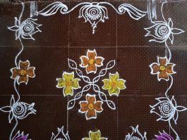 10 dots Flower kolam || offering to Sri Sathya Saibaba || Rangoli || Muggulu flower kolam, simple kolam, margazhi kolam
